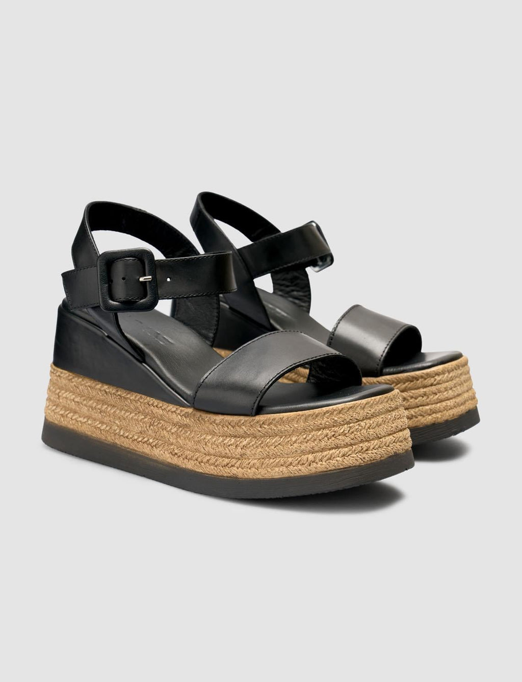 100% Genuine Leather Black Women's Sandals