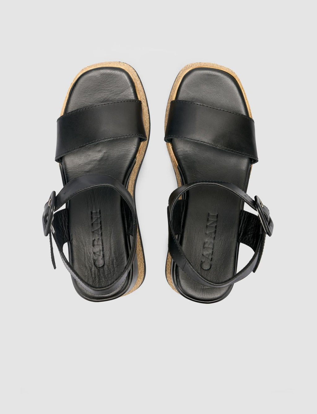 100% Genuine Leather Black Women's Sandals