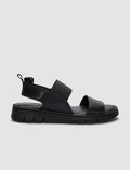 100% Genuine Leather Black Women's Casual Sandals
