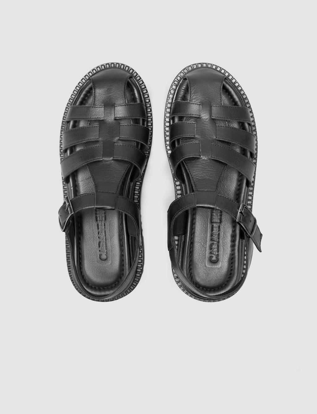 100% Genuine Leather Black Women's Sandals