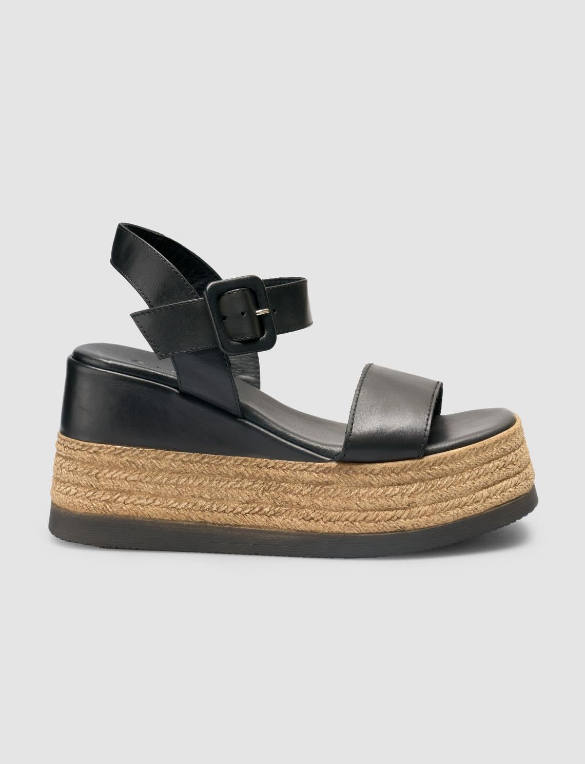 100% Genuine Leather Black Women's Sandals