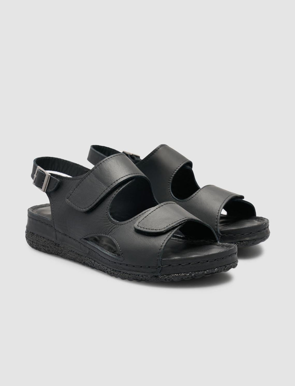 100% Genuine Leather Black Women's Sandals