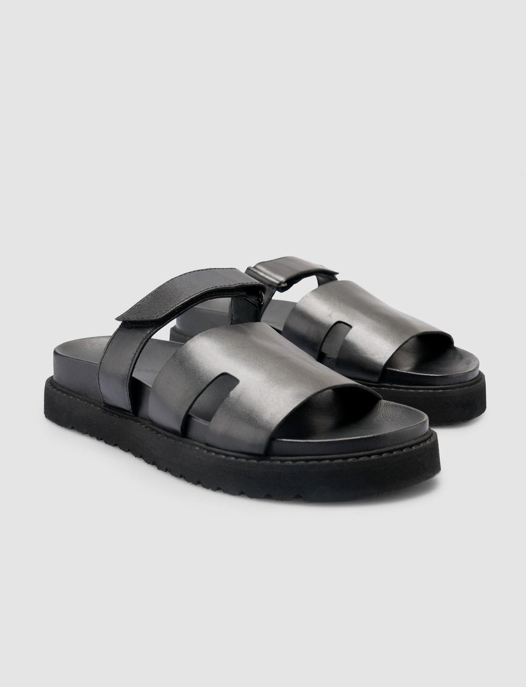 100% Genuine Leather Black Women's Slippers