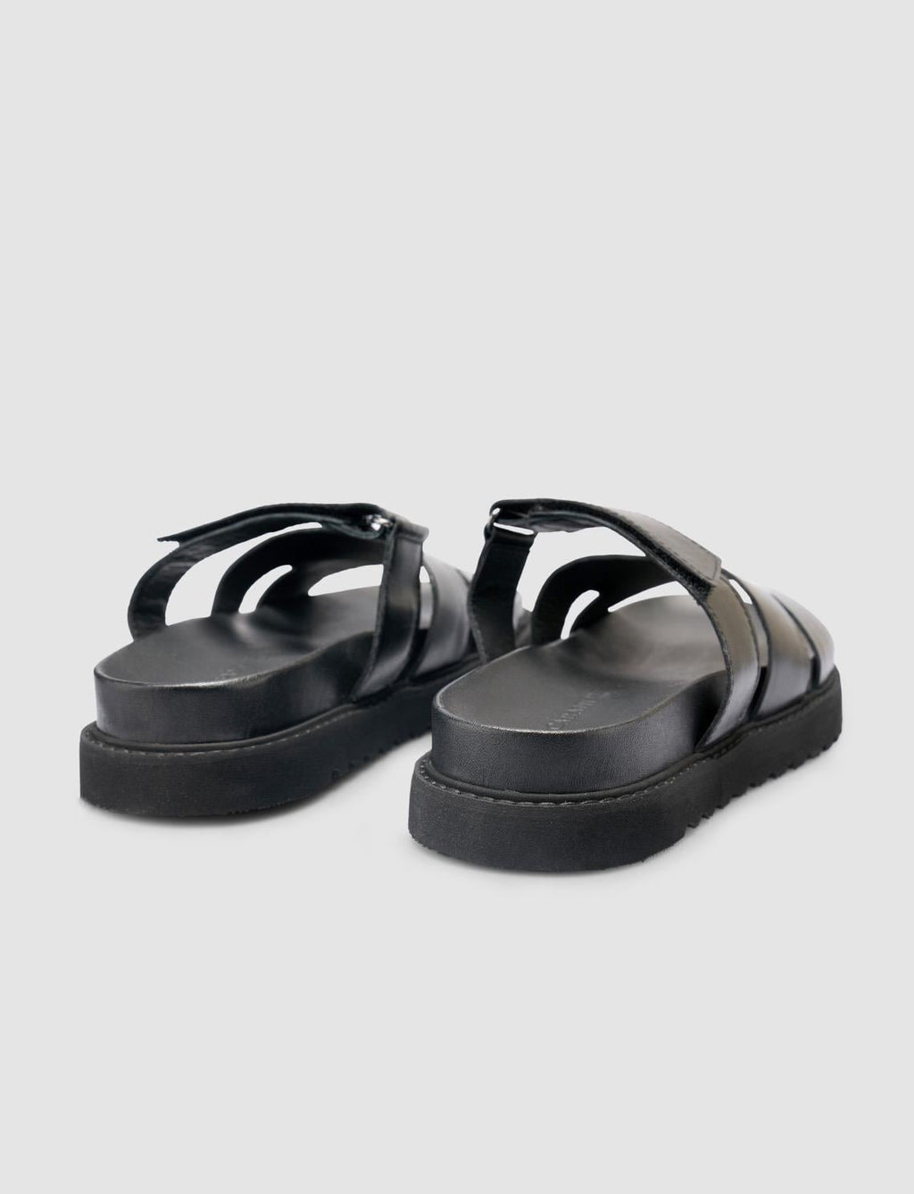 100% Genuine Leather Black Women's Slippers