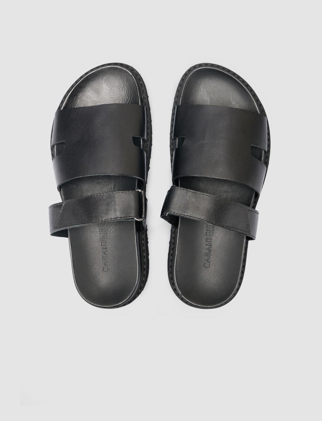100% Genuine Leather Black Women's Slippers