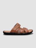 100% Genuine Leather Tan Men's Casual Slippers