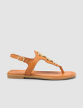 100% Genuine Leather Tan Women's Sandals