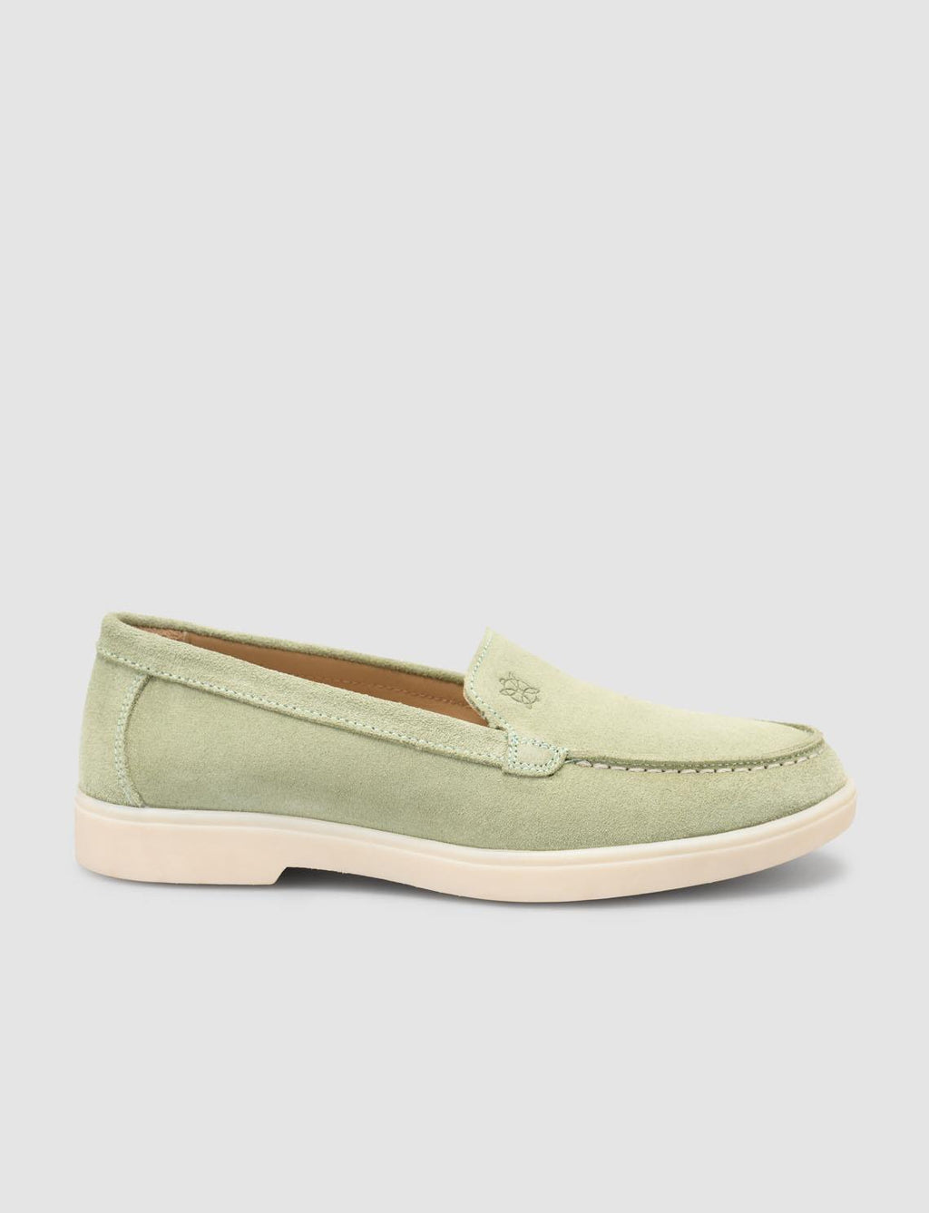 Monamae 100% Genuine Leather Green Suede Women's Loafer