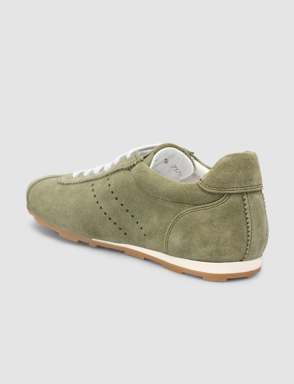 Monamae 100% Genuine Leather Green Suede Women's Athletic Shoes
