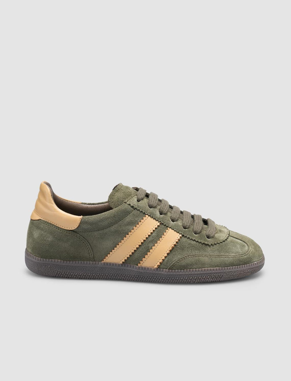 100% Genuine Leather Green Suede Women's Sneaker