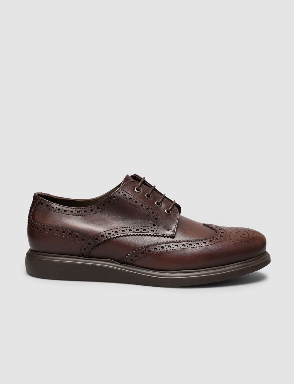 Eva Sole Genuine Leather Brown Lace-up Men's Casual Shoes