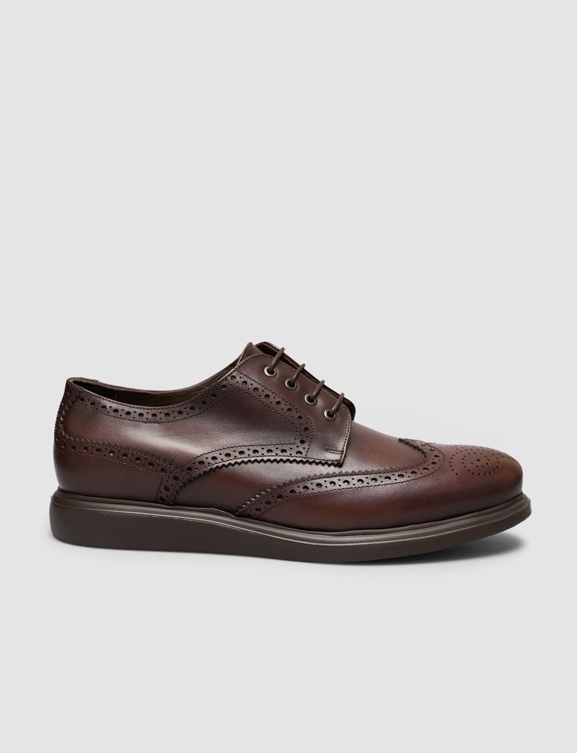 Eva Sole Genuine Leather Brown Lace-up Men's Casual Shoes