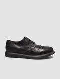 EVA Sole Genuine Leather Textured Black Lace-up Men's Casual Shoes