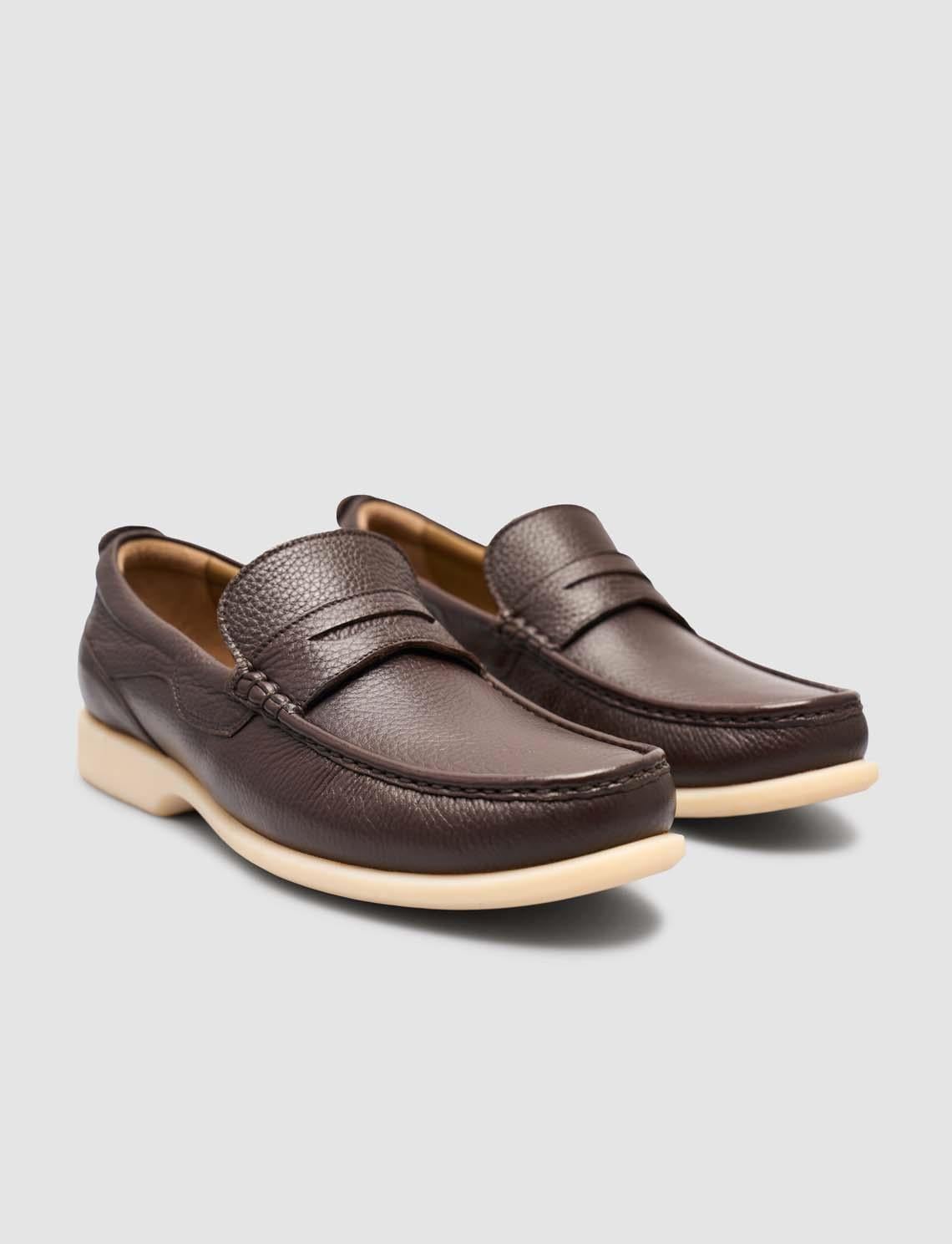 100% Genuine Leather Men's Brown Casual Shoes