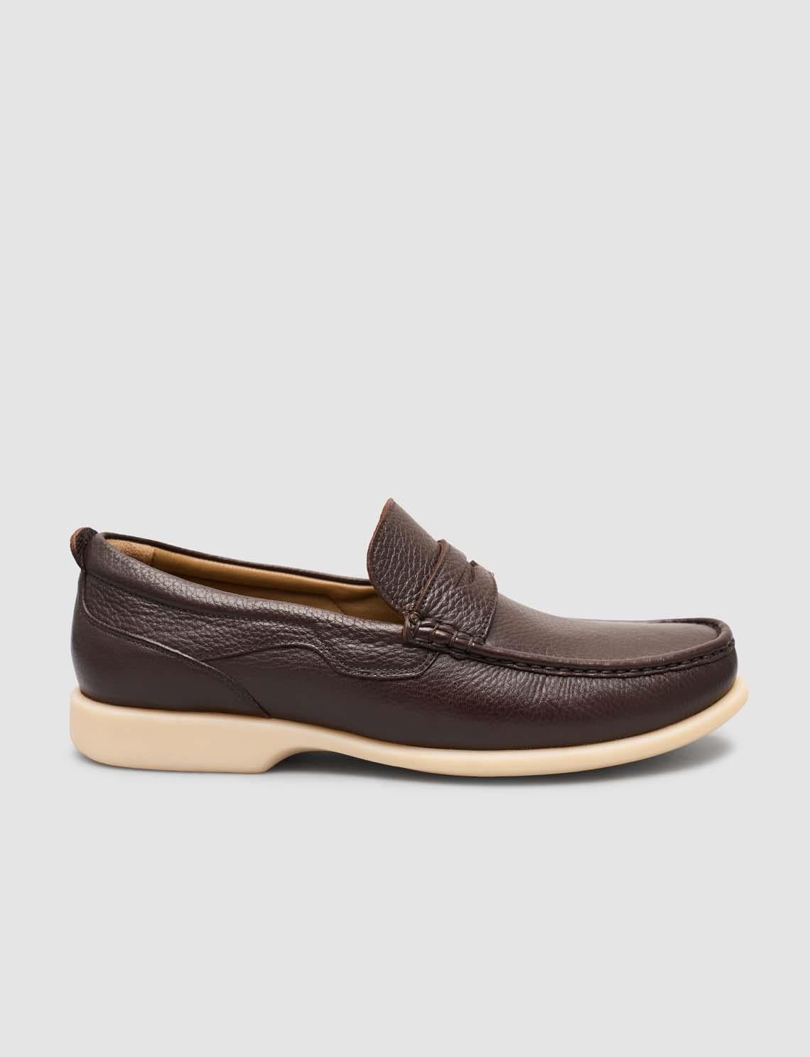 100% Genuine Leather Men's Brown Casual Shoes