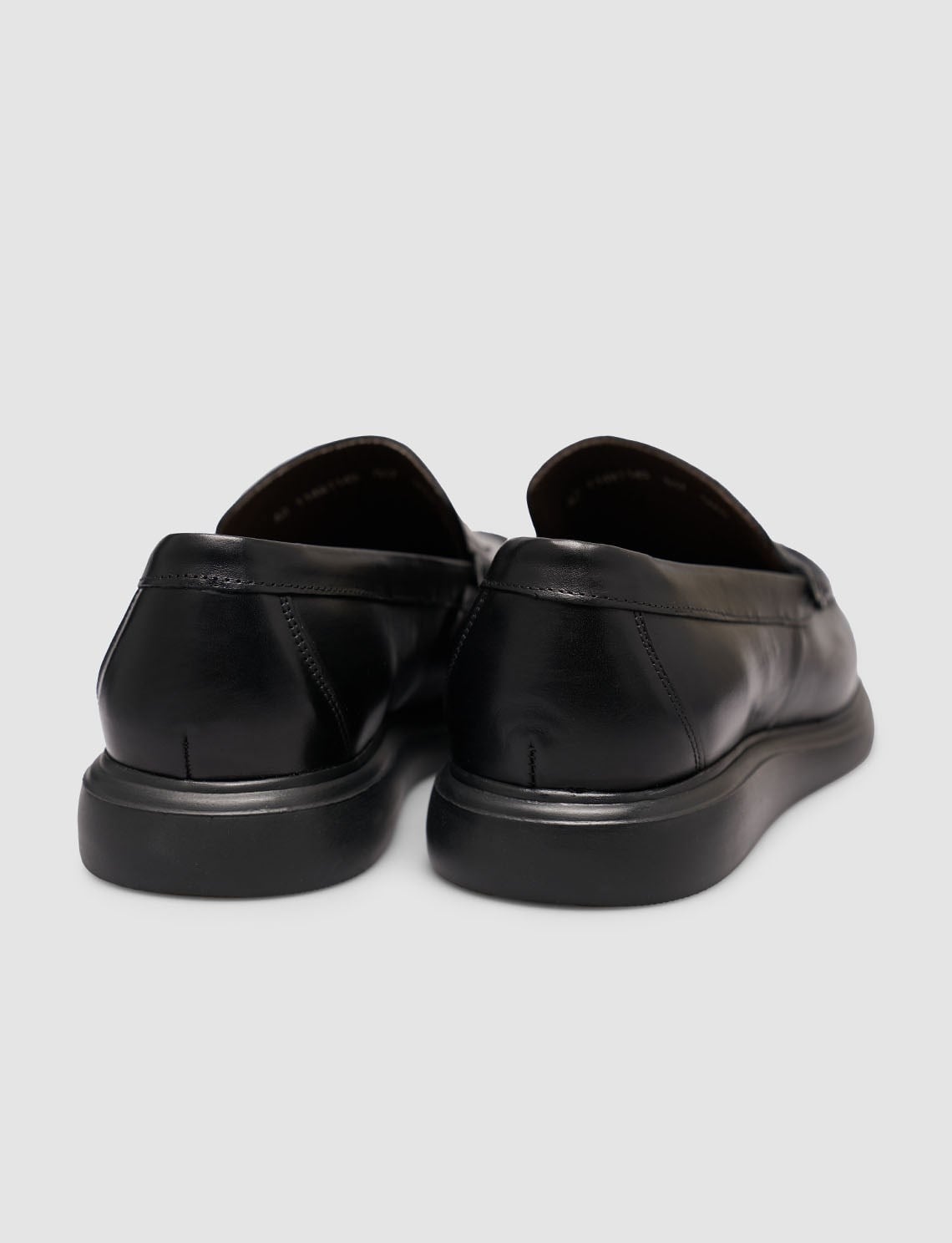 Genuine Leather Textured Black Belted Men's Casual Loafer Shoes