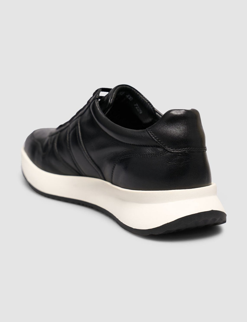 100% Genuine Leather Textured Black Napa Lace-up Men's Sneaker