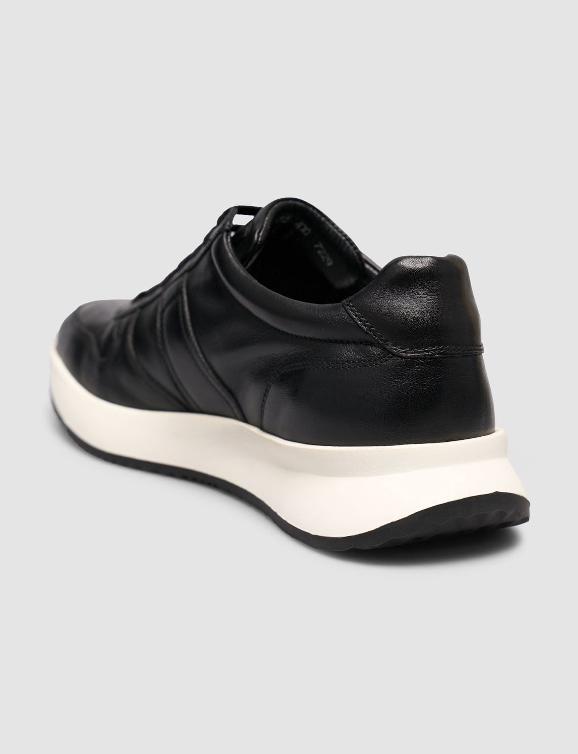 100% Genuine Leather Textured Black Napa Lace-up Men's Sneaker