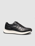 100% Genuine Leather Textured Black Napa Lace-up Men's Sneaker