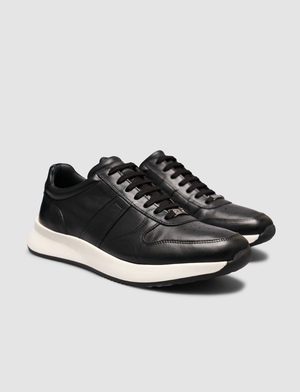 100% Genuine Leather Textured Black Napa Lace-up Men's Sneaker