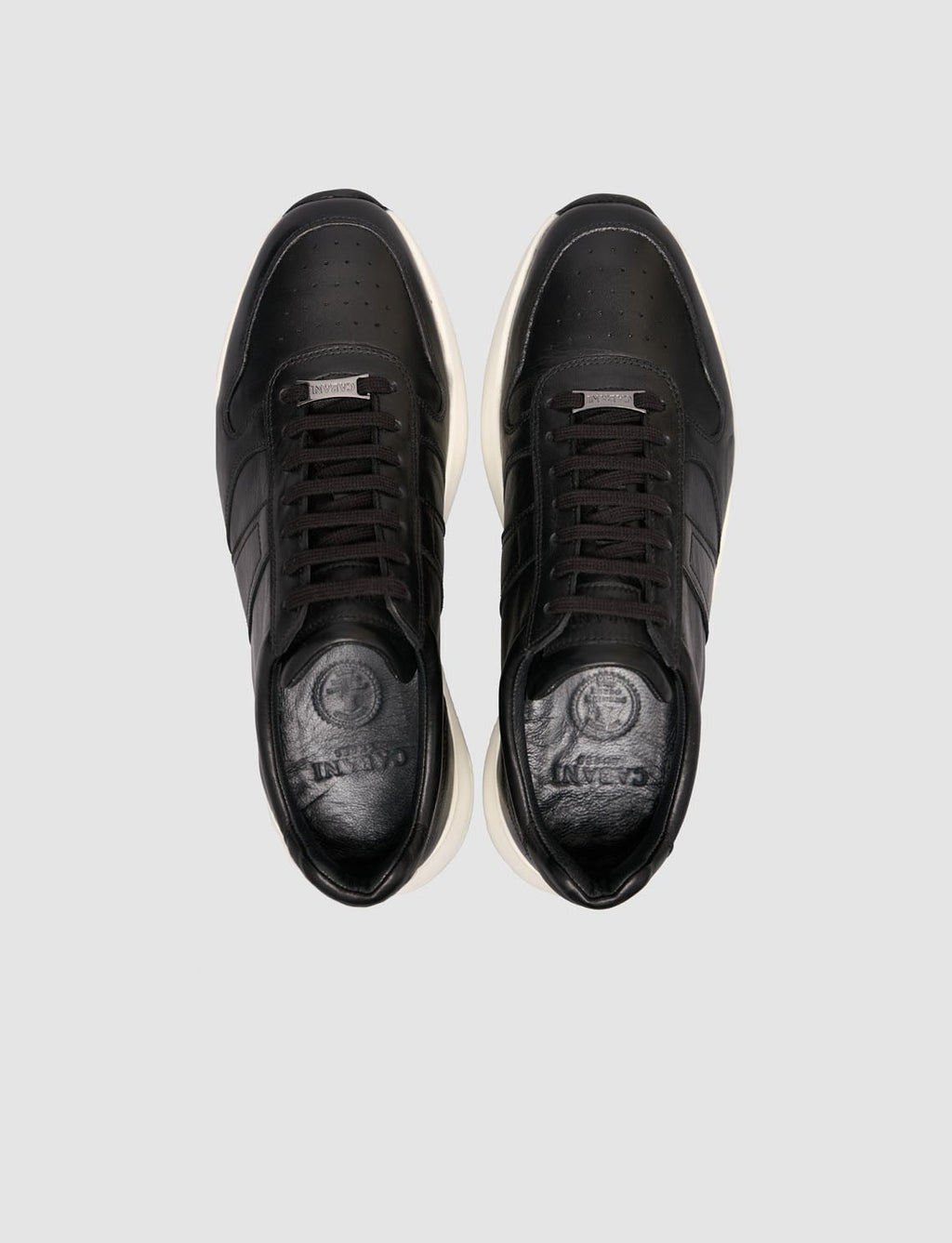 100% Genuine Leather Textured Black Napa Lace-up Men's Sneaker