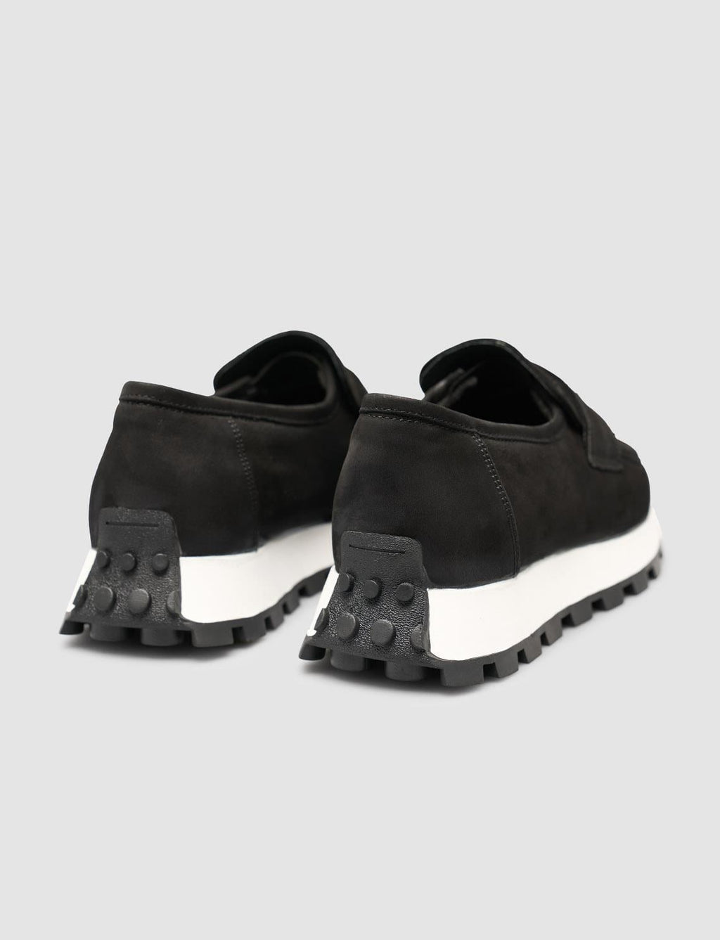 Genuine Nubuck Leather Black Women's Loafer Shoes