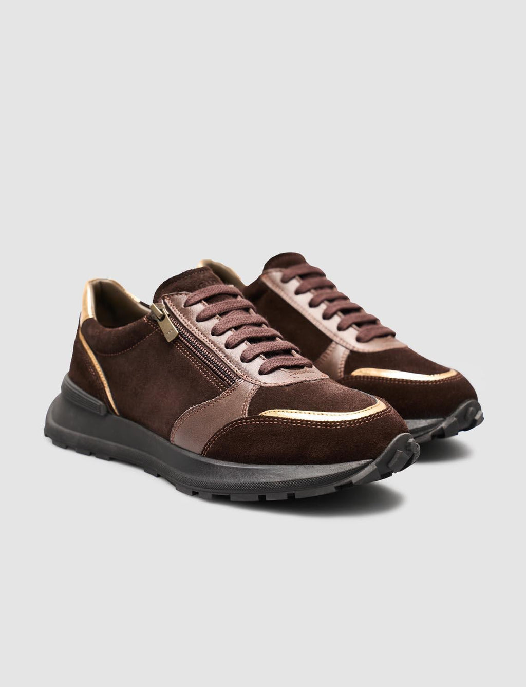 Monamae 100% Genuine Suede Brown Women's Sneaker