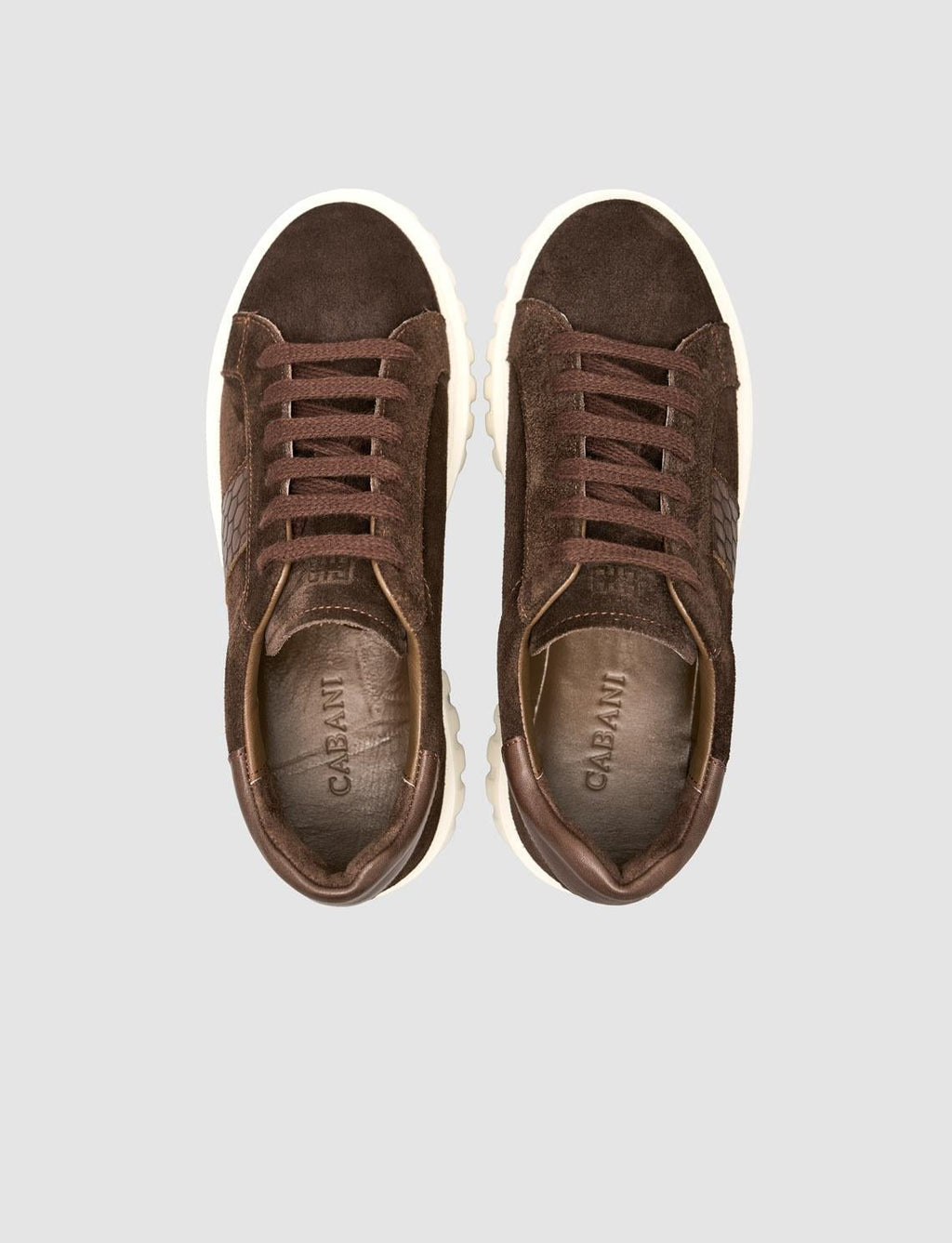 Suede Lace-up Crocodile Brown Women's Sneaker