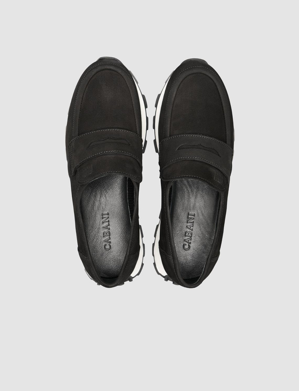 Genuine Nubuck Leather Black Women's Loafer Shoes