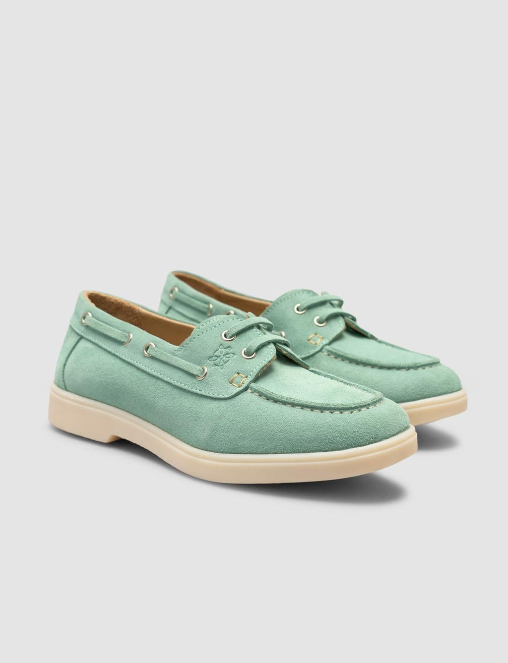 Monamae 100% Genuine Leather Green Lace Detail Suede Women's Loafer