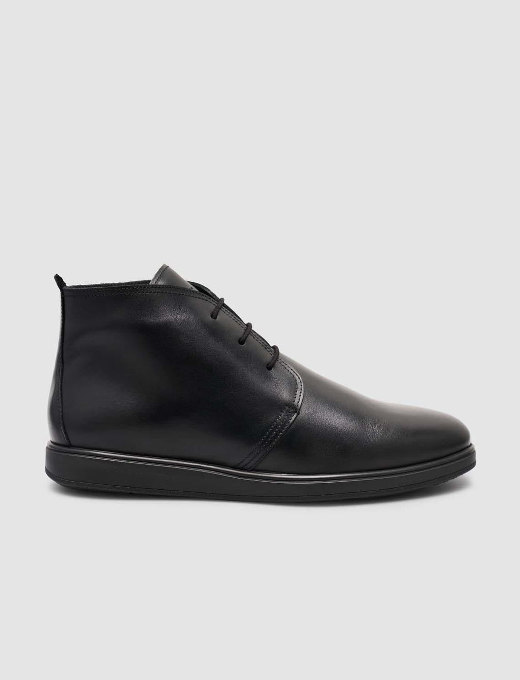 Genuine Leather Black Lace-up Winter Casual Boots for Men