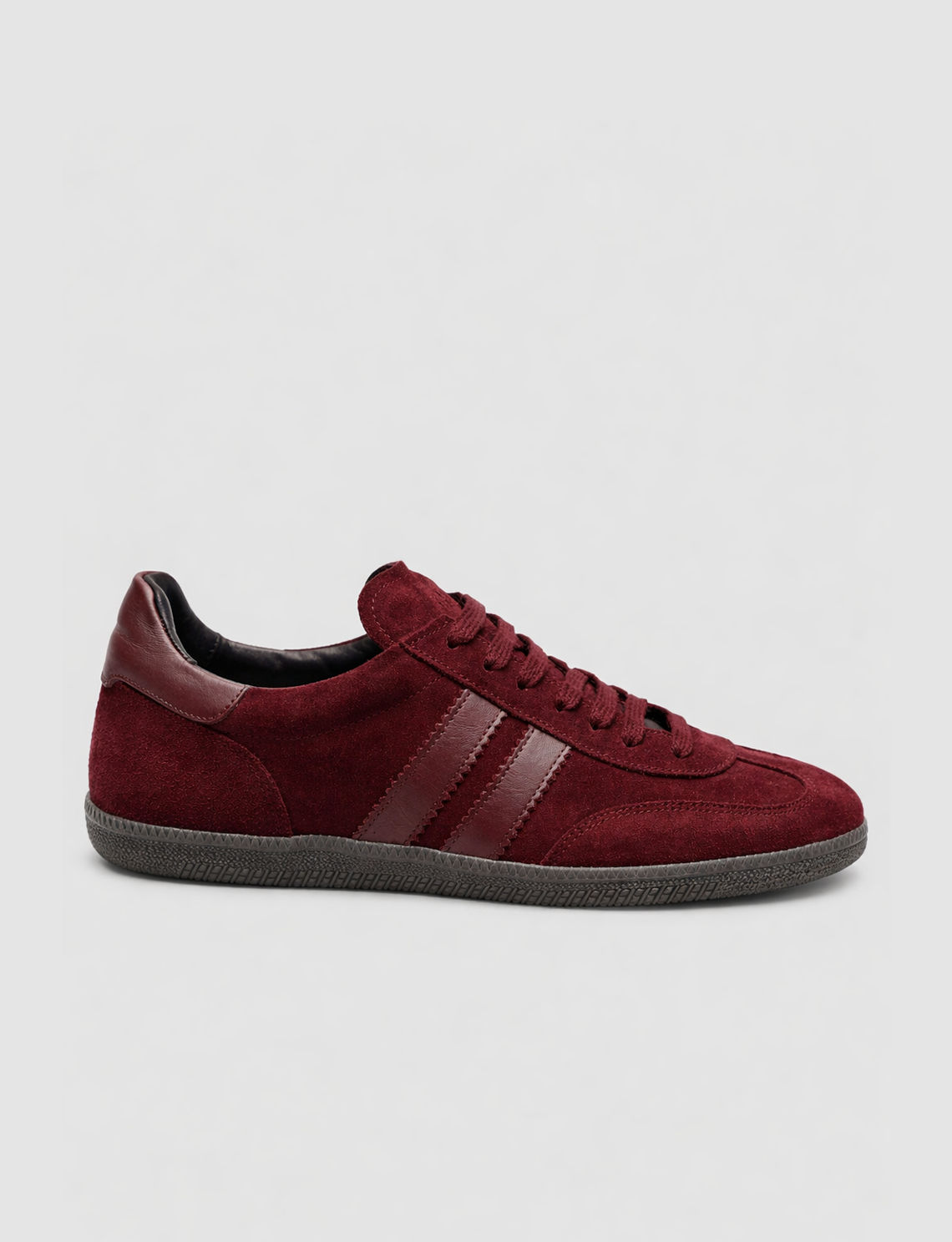100% Genuine Suede Leather Burgundy Women's Sneaker Shoes
