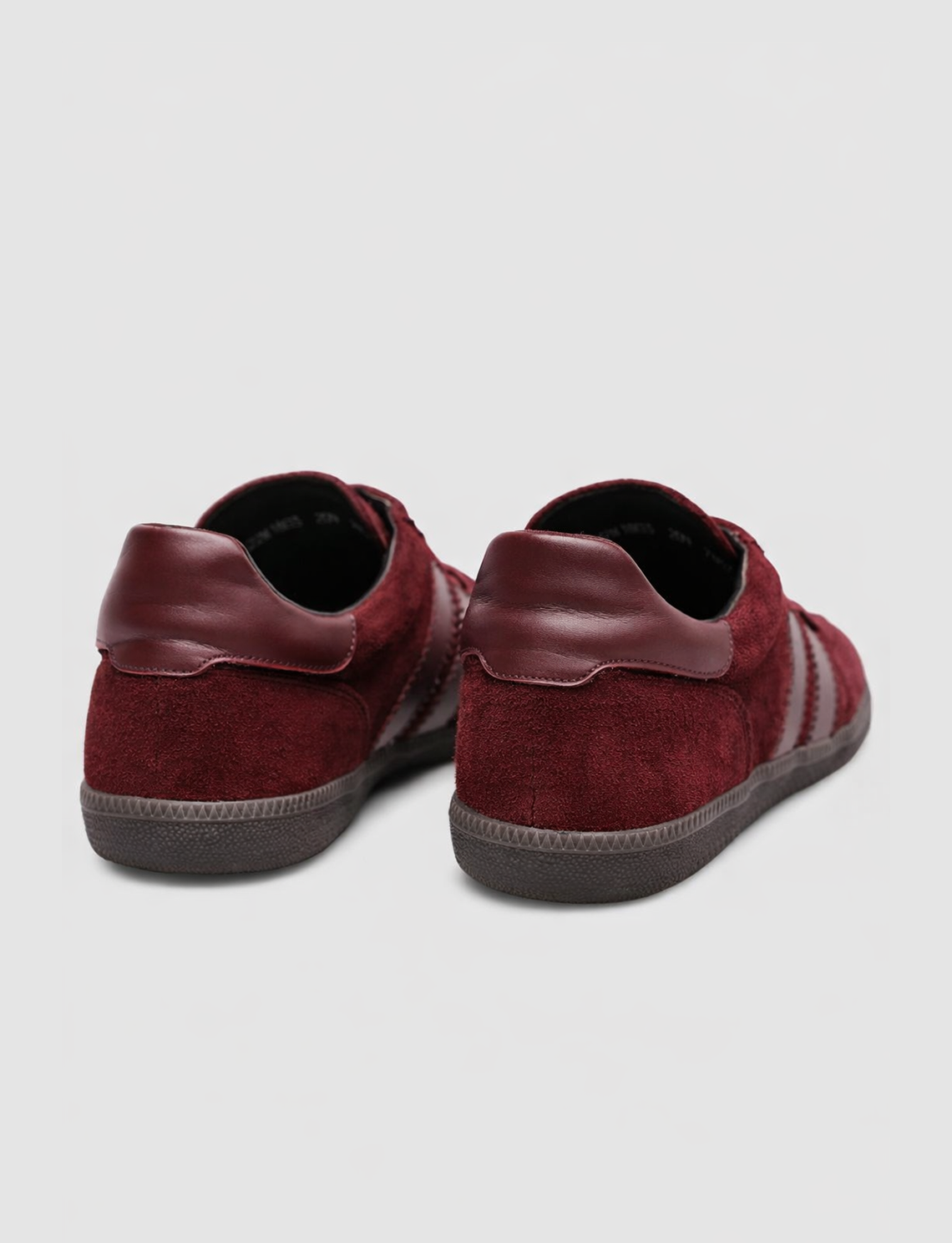 100% Genuine Suede Leather Burgundy Women's Sneaker Shoes