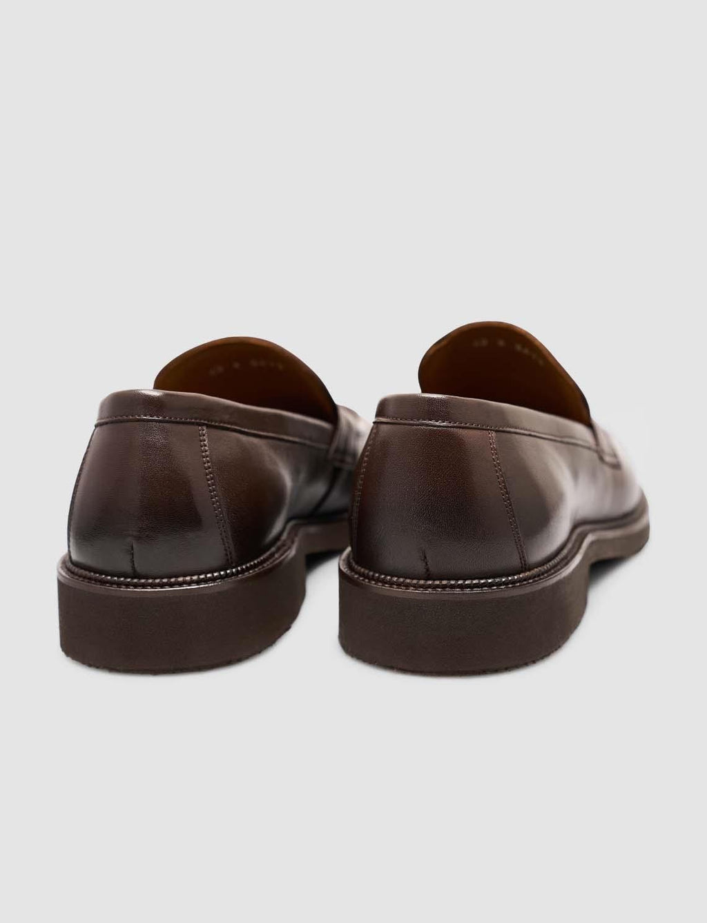 100% Genuine Leather Brown Men's Classic Loafer Shoes