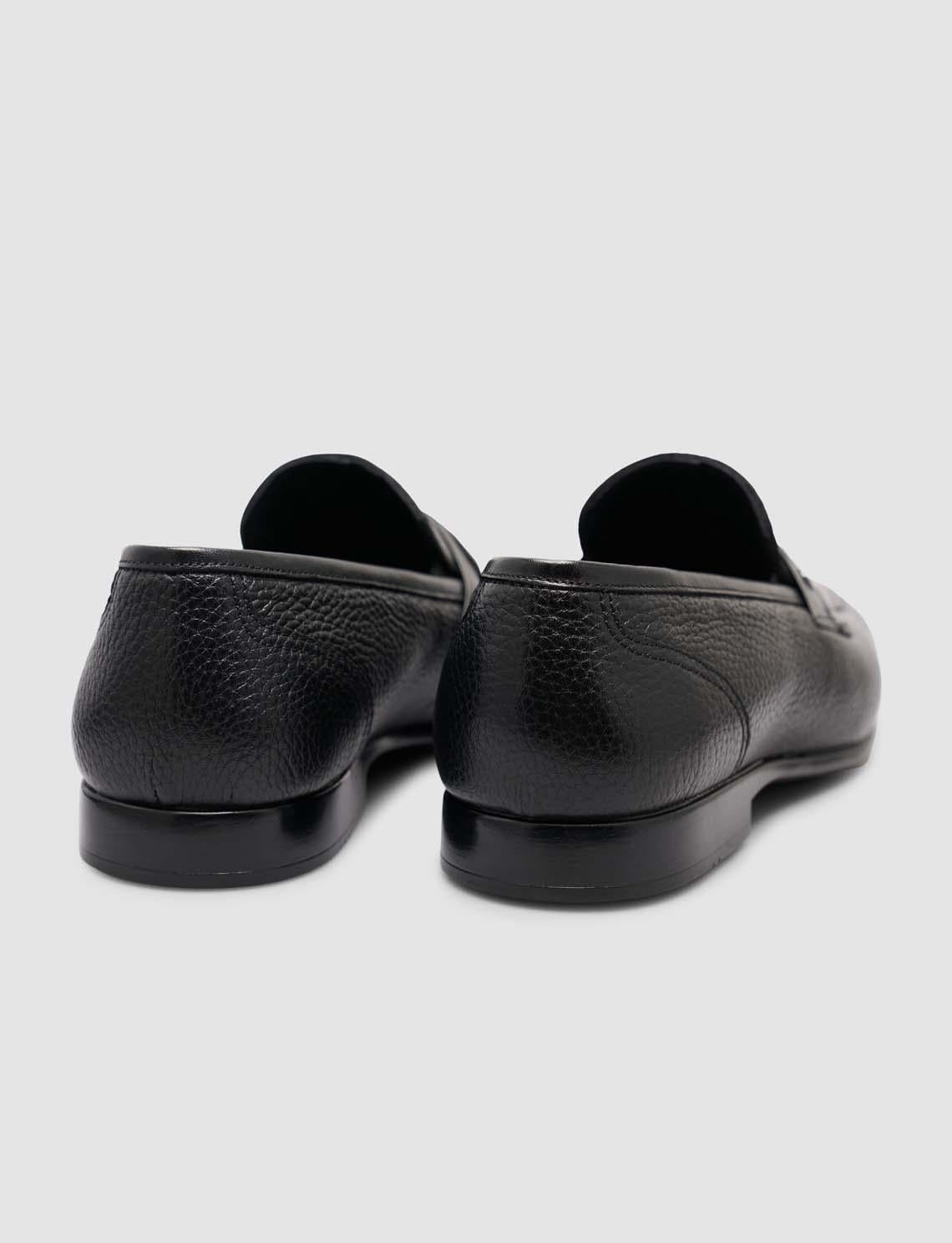 100% Genuine Leather Black Loafer Men's Shoes
