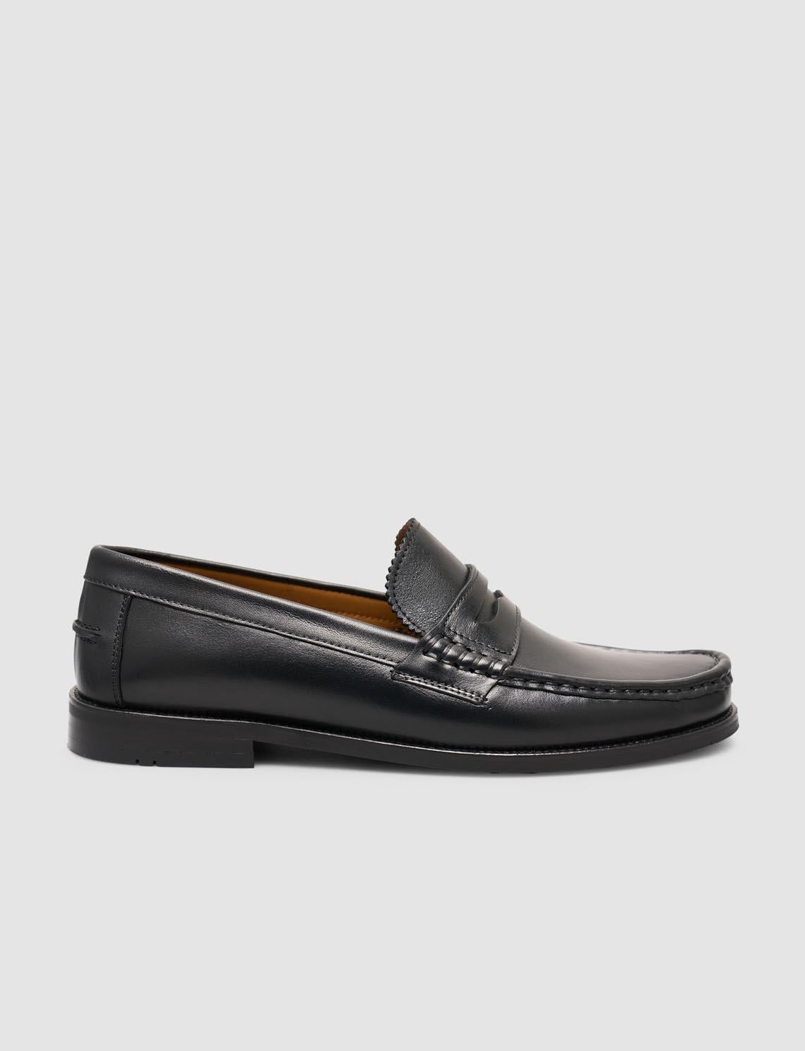 100% Genuine Leather Black Men's Loafer