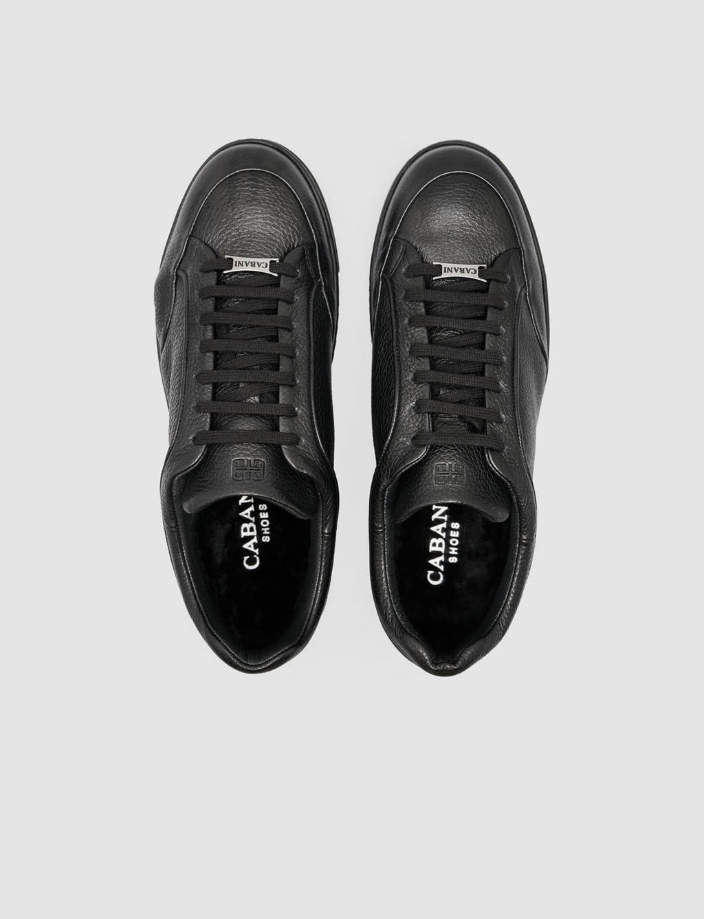 100% Genuine Leather Black Lace-up Men's Athletic Shoes