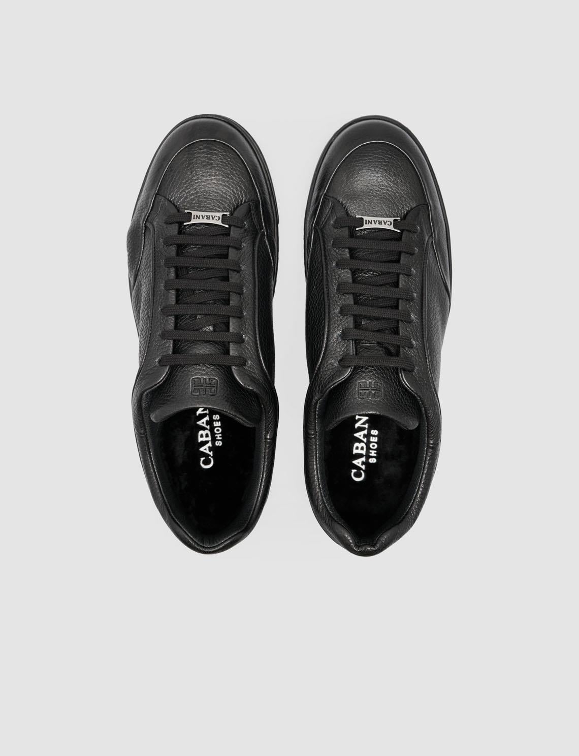 100% Genuine Leather Black Lace-up Men's Athletic Shoes