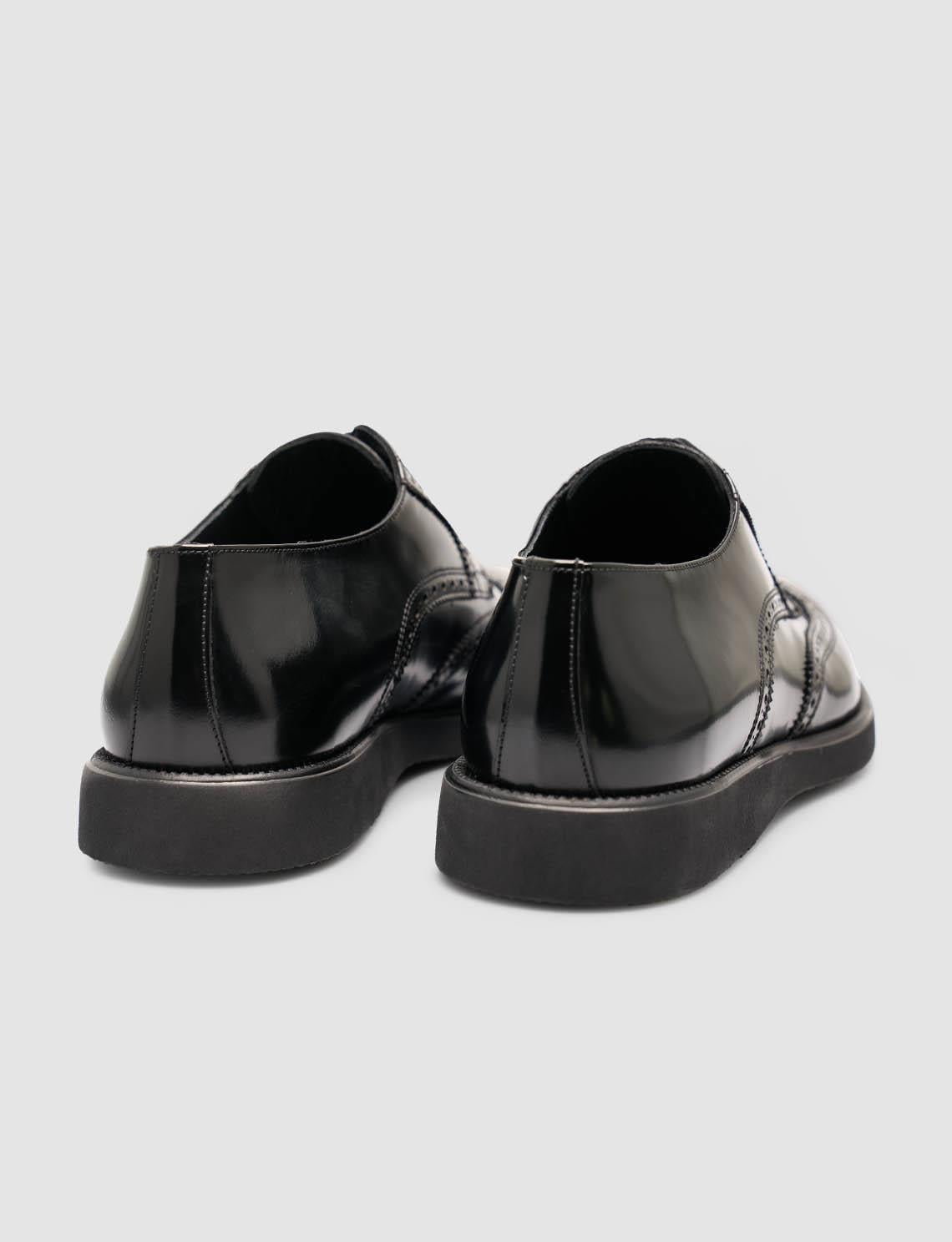 Genuine Open Leather Men's Black Classic Shoes