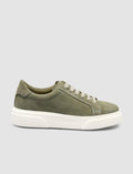 Monamae 100% Genuine Leather Green Women's Sneaker