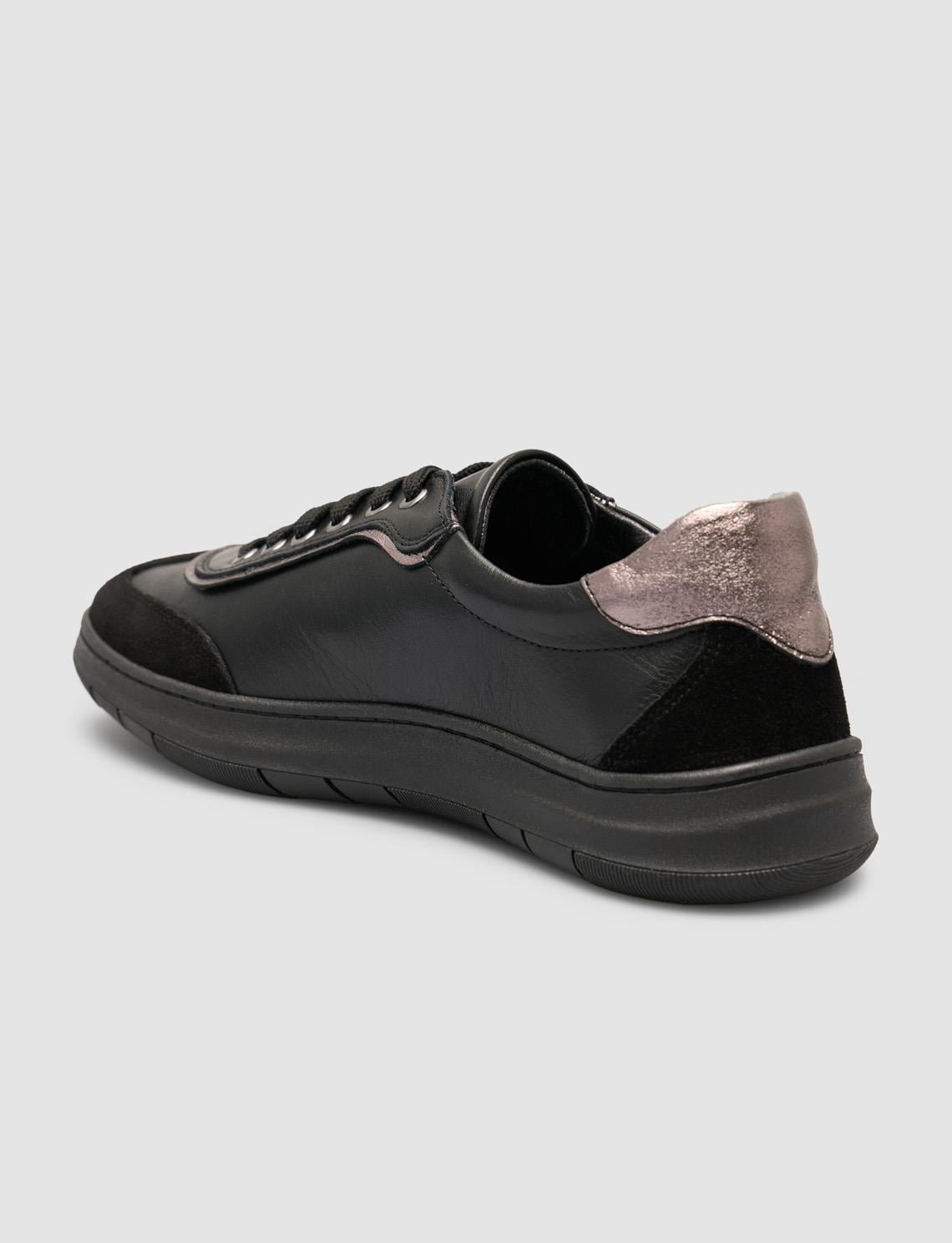100% Genuine Leather Suede Blend Black Women's Shoes