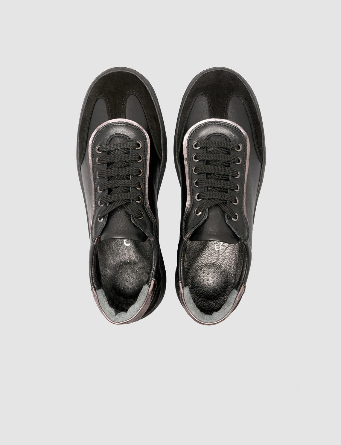 100% Genuine Leather Suede Blend Black Women's Shoes