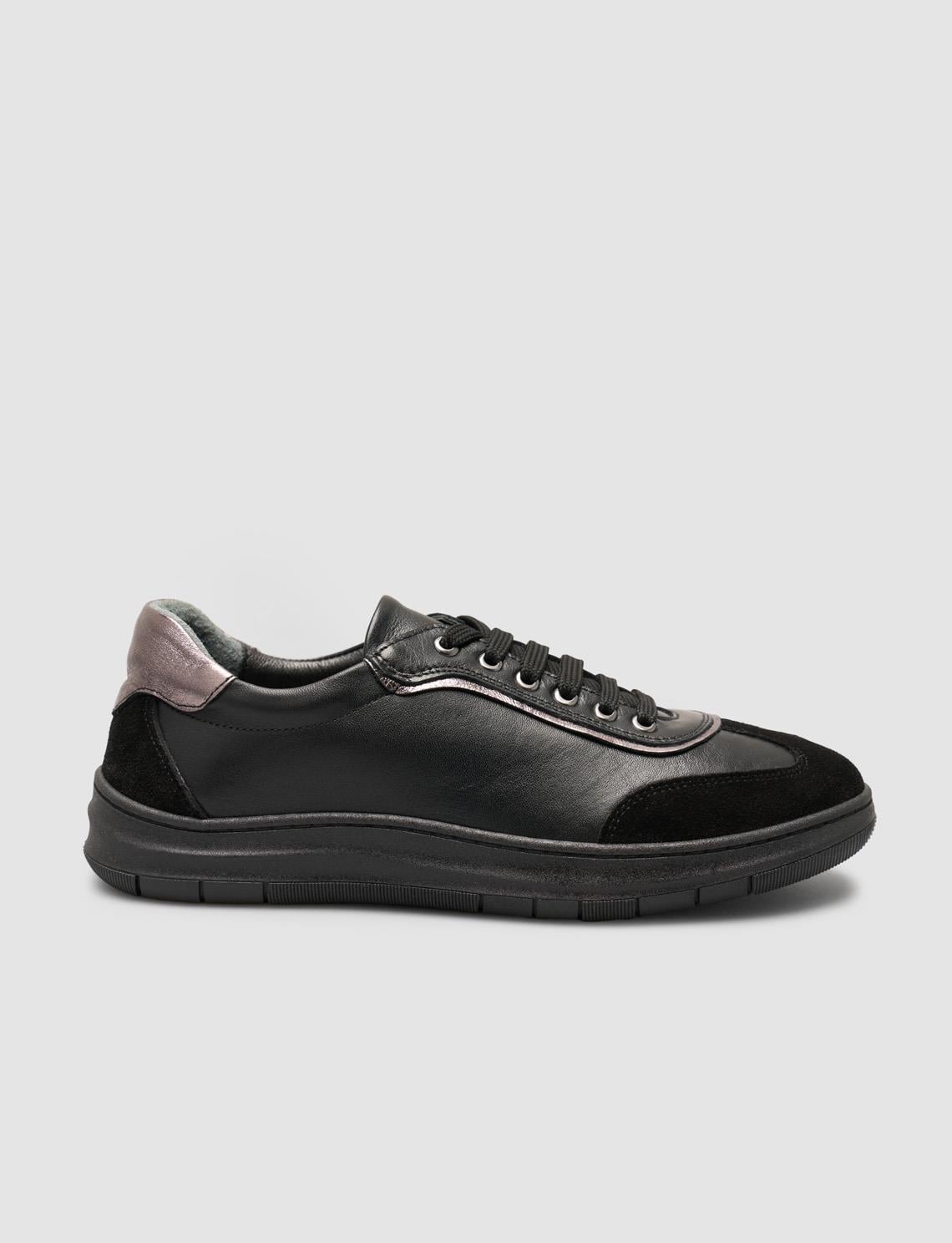 100% Genuine Leather Suede Blend Black Women's Shoes