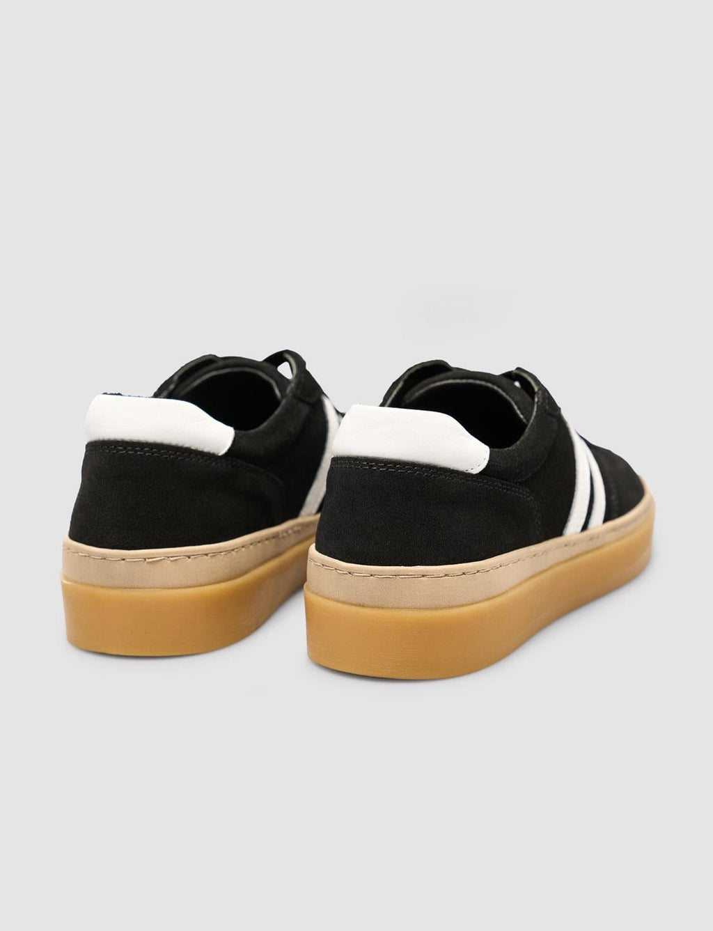 Black Suede Striped Women's Sneakers