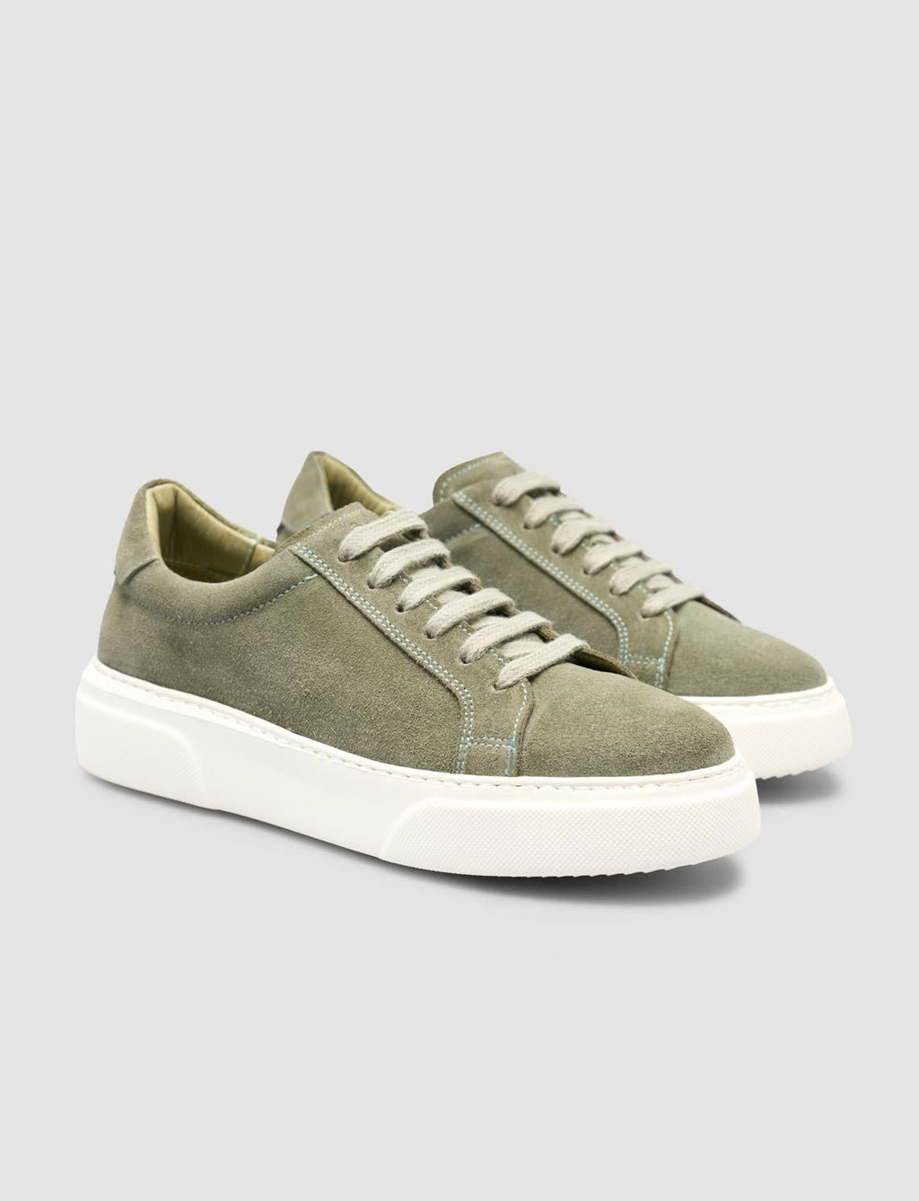 Monamae 100% Genuine Leather Green Women's Sneaker
