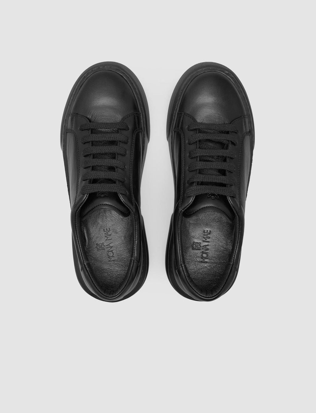 Monamae 100% Genuine Leather Black Women's Sneaker