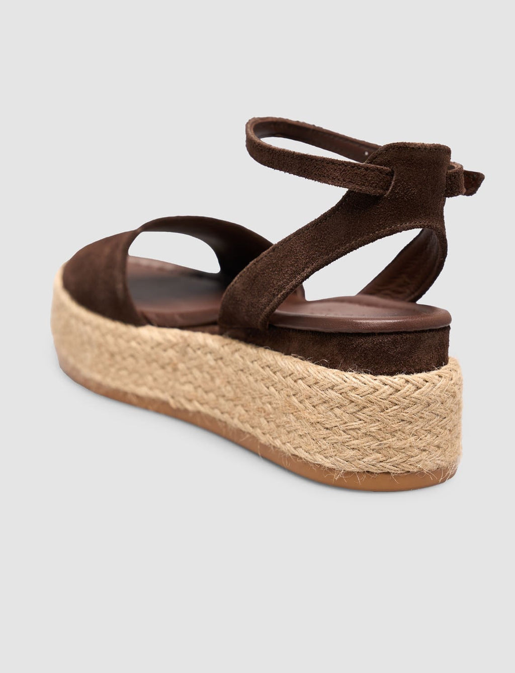 100% Genuine Leather Brown Women's Suede Sandals
