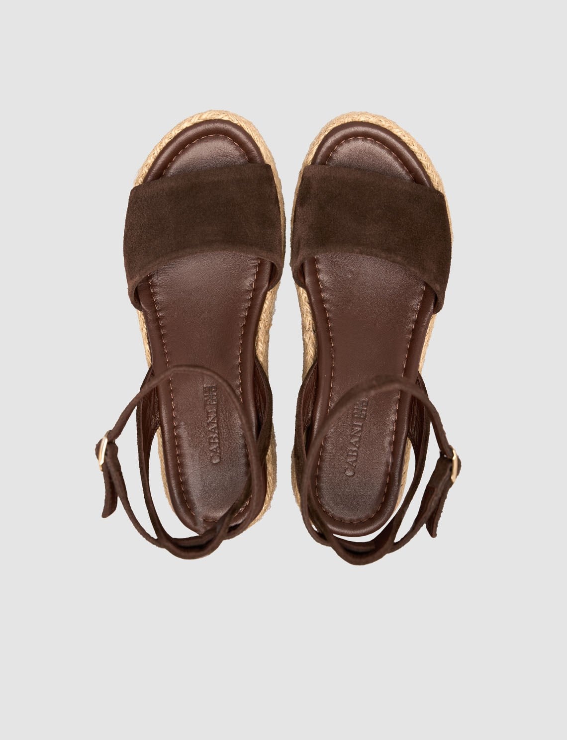 100% Genuine Leather Brown Women's Suede Sandals