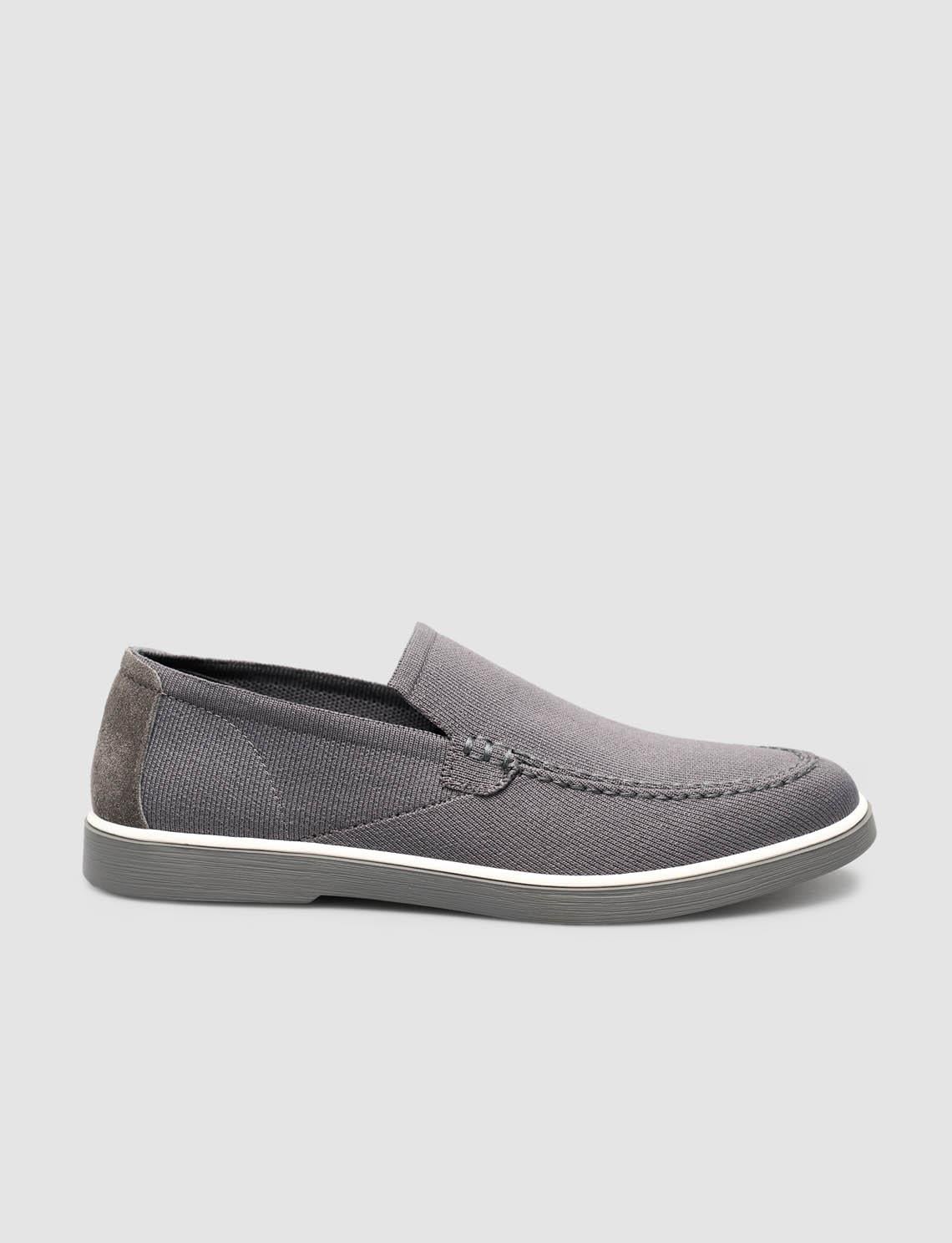 Woven Straw Anthracite Men's Knit Shoes