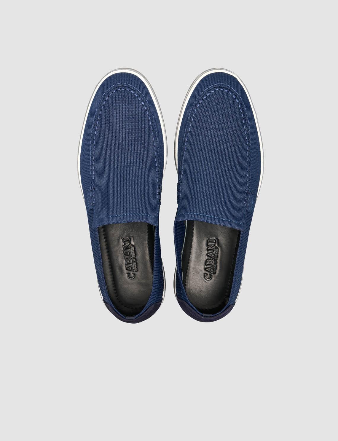 Men's Navy Blue Woven Straw Knit Shoes